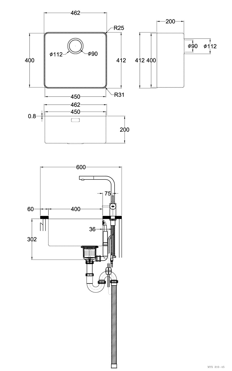 FRANKE 花崗岩廚房水槽 MRG 610-72